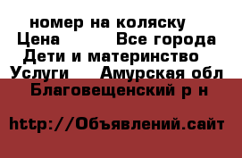 номер на коляску  › Цена ­ 300 - Все города Дети и материнство » Услуги   . Амурская обл.,Благовещенский р-н